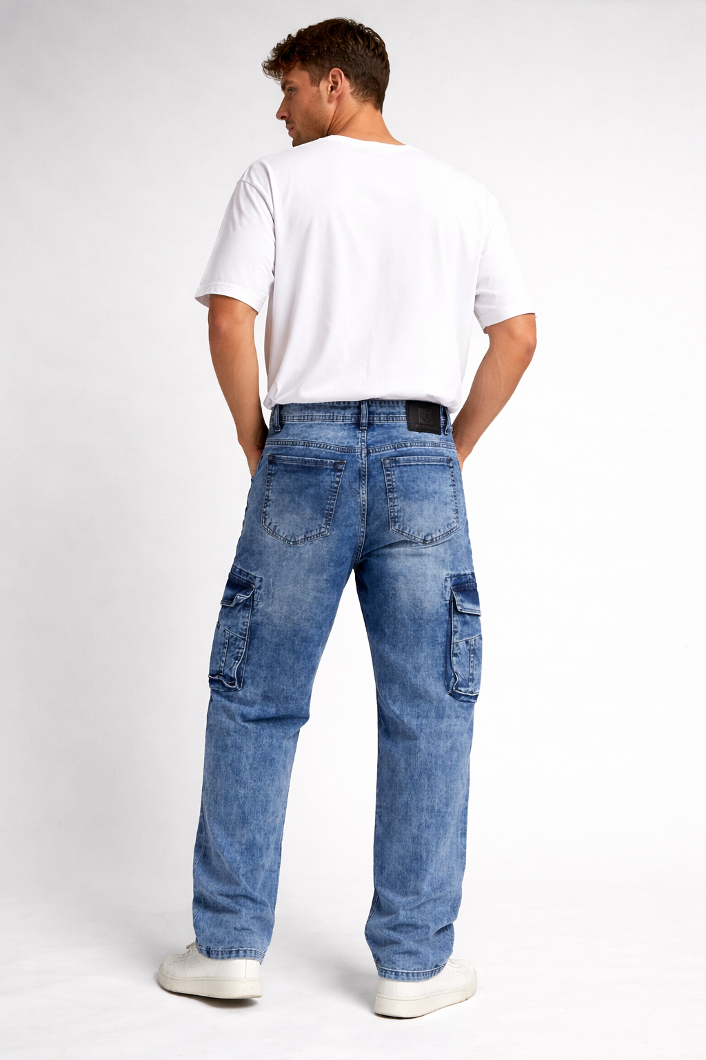 Men’s Ice Blue Denim Cargo