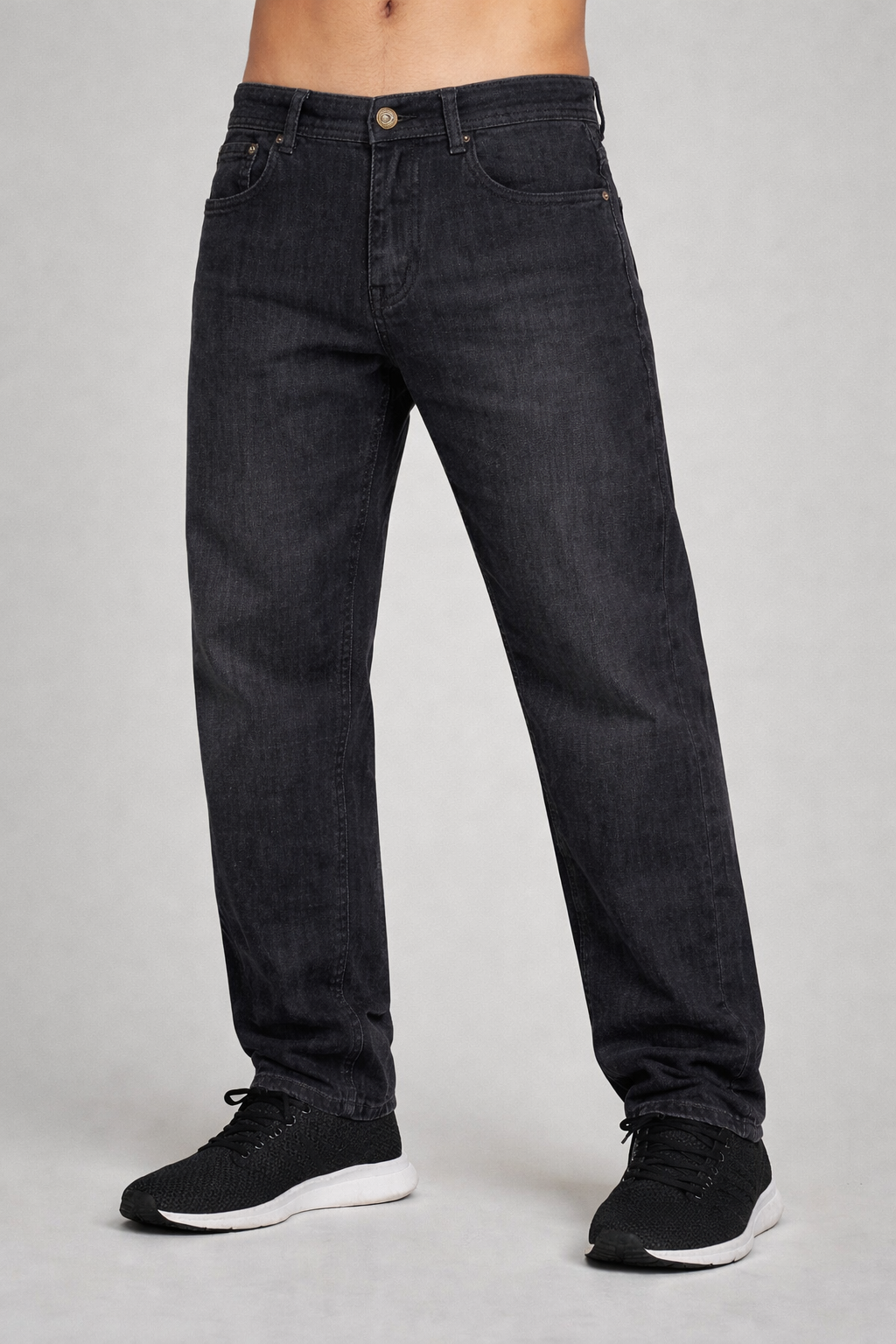 Mens Comfort Jeans Grey Black