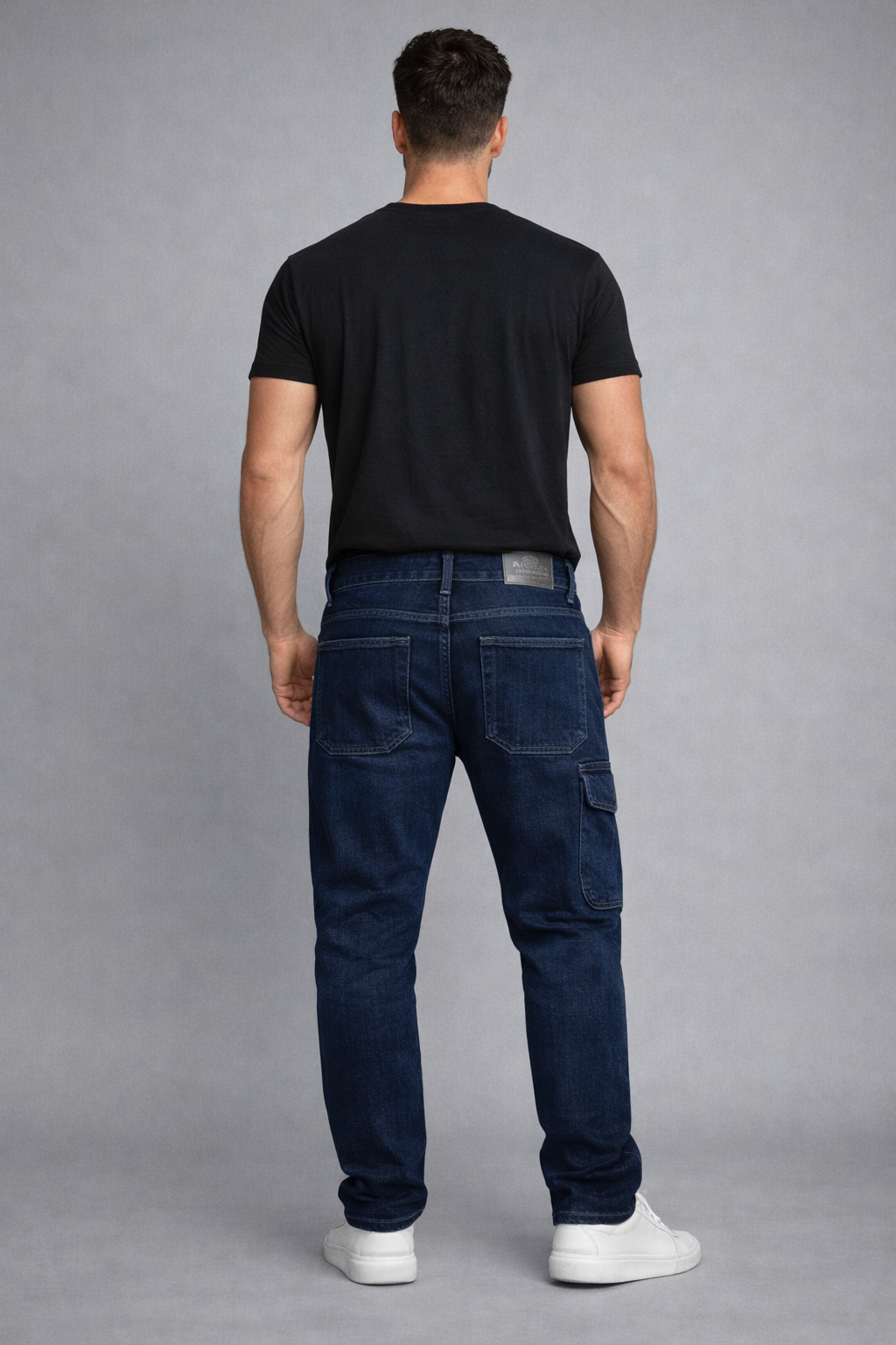Mens Blue Cargo Jeans